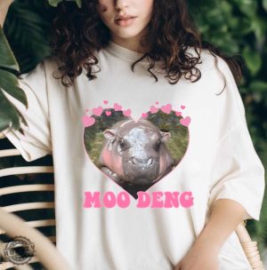 Moo Deng Bouncy Pig Shirt Moo Deng In Thailand Sweatshirt Cute Moo Deng Unisex Hoodie Tiktok Trending Tshirt The Cute Baby Hippo Shirt honizy 2