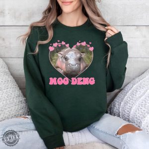 Moo Deng Bouncy Pig Shirt Moo Deng In Thailand Sweatshirt Cute Moo Deng Unisex Hoodie Tiktok Trending Tshirt The Cute Baby Hippo Shirt honizy 3