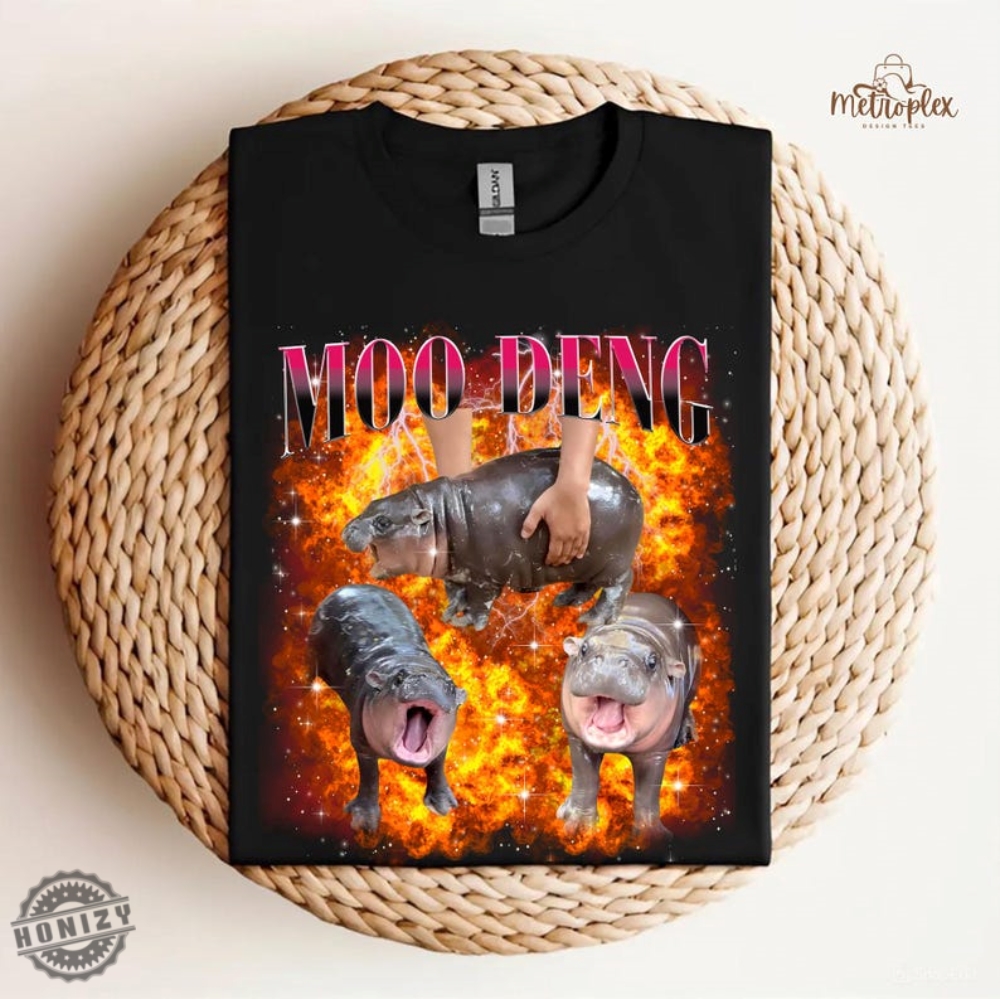 I Love Moo Deng Shirt Hippo Cute Moo Deng Funny Tshirt Moo Deng Bouncy Pig In Thai Picture Hoodie Halloween Gift For Moo Deng Fan Club