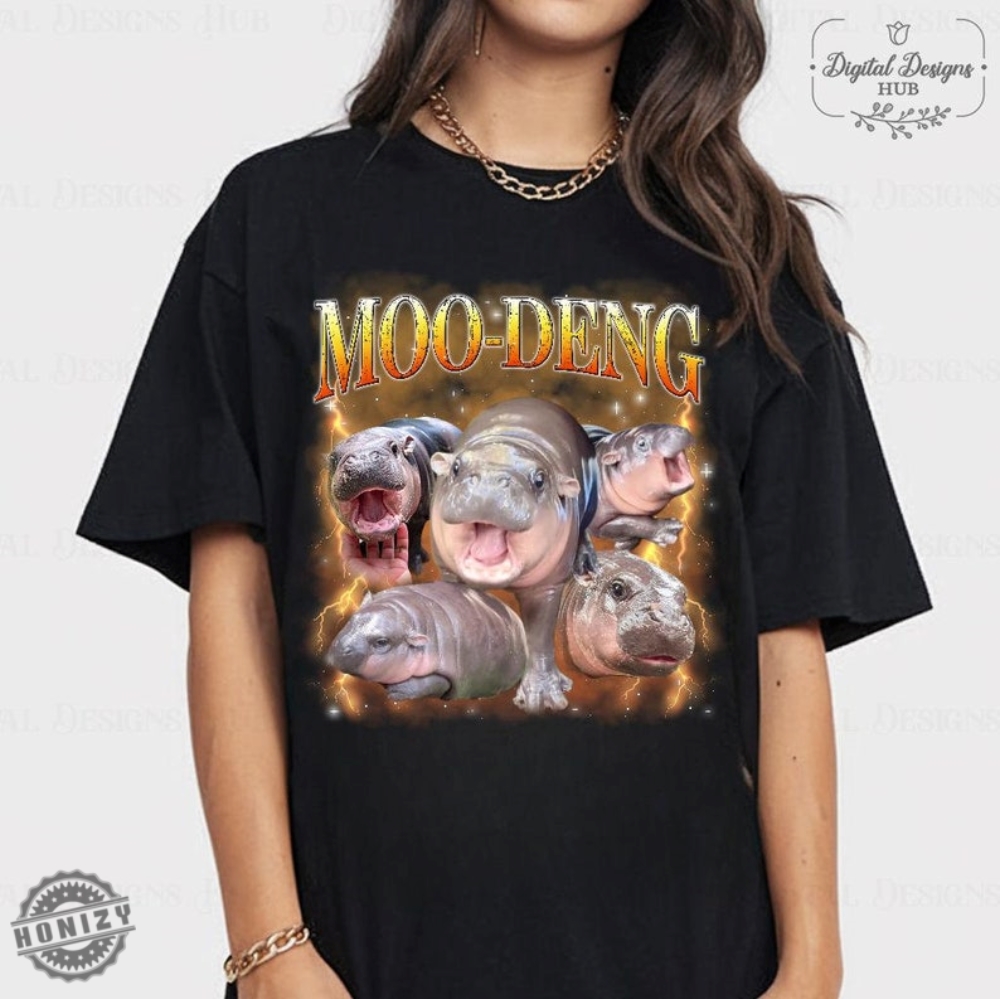 Hippo Moo Deng Shirt Moo Deng Bouncy Pig Tshirt Cute Thai Baby Hippo Hoodie Moo Deng Sweatshirt Baby Hippo Tee I Love Moo Deng Shirt