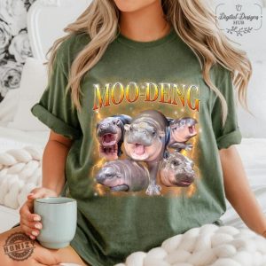 Hippo Moo Deng Shirt Moo Deng Bouncy Pig Tshirt Cute Thai Baby Hippo Hoodie Moo Deng Sweatshirt Baby Hippo Tee I Love Moo Deng Shirt honizy 2