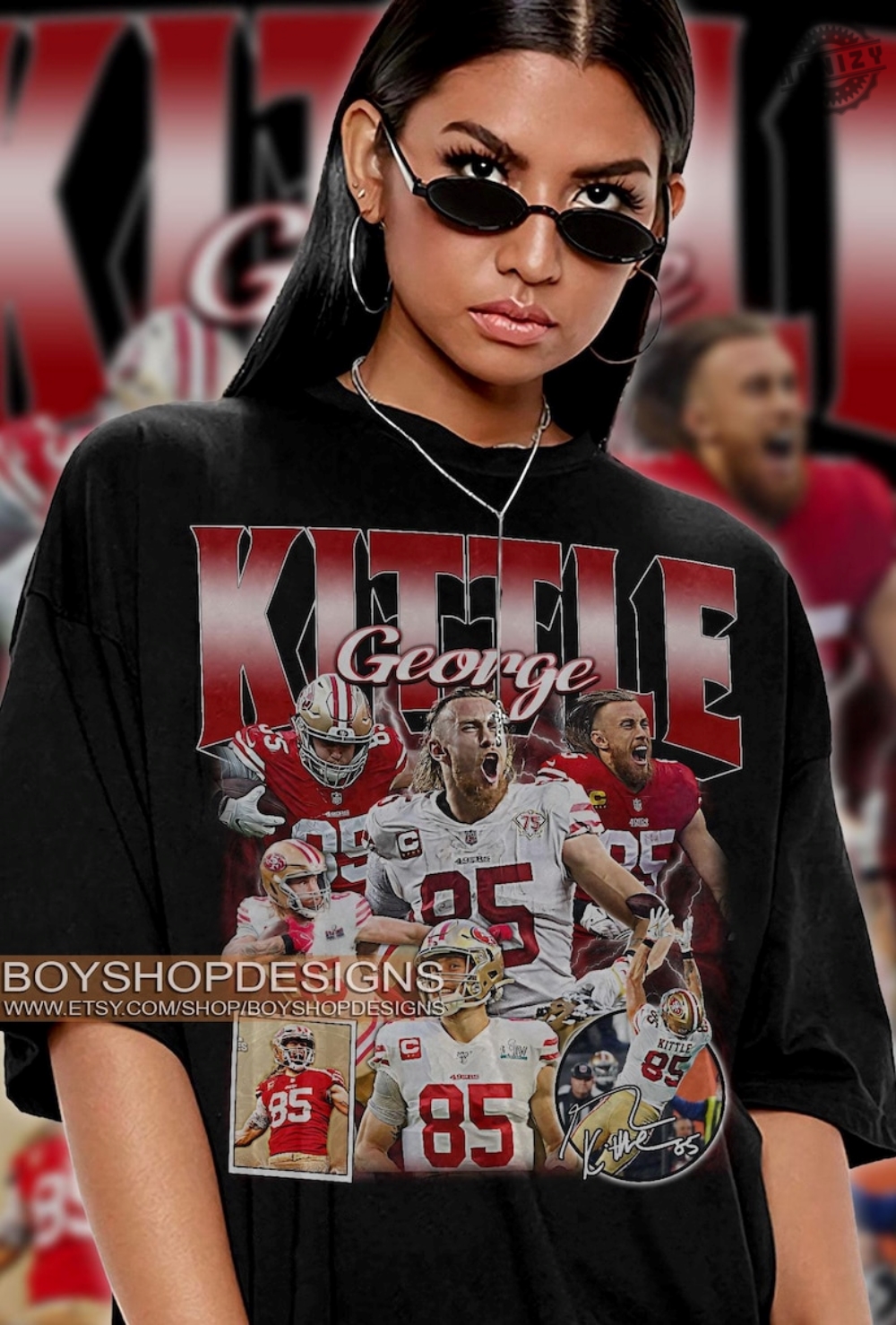 George Kittle 90S Vintage Bootleg Tshirt George Kittle Sweatshirt Vintage Oversized Sport Tee Retro American Football Bootleg Gift