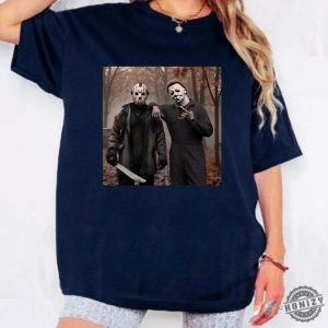 Jason Voorhes Michael Myers Shirt Friday The 13Th Tshirt Jason And Michael Sweatshirt Horror Characters Friend Hoodie 90S Halloween Movie Shirt honizy 4