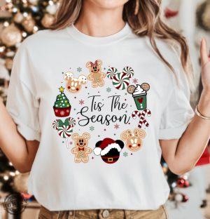 Disney Tis The Season Christmas Shirt Mickey And Minnie Christmas Tshirt Mickey And Minnie Gingerbread Sweatshirt Christmas Party Hoodie honizy 2