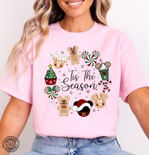 Disney Tis The Season Christmas Shirt Mickey And Minnie Christmas Tshirt Mickey And Minnie Gingerbread Sweatshirt Christmas Party Hoodie honizy 4