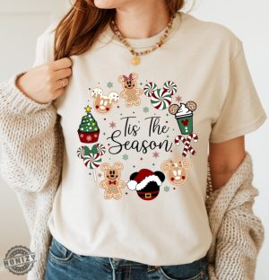 Disney Tis The Season Christmas Shirt Mickey And Minnie Christmas Tshirt Mickey And Minnie Gingerbread Sweatshirt Christmas Party Hoodie honizy 6