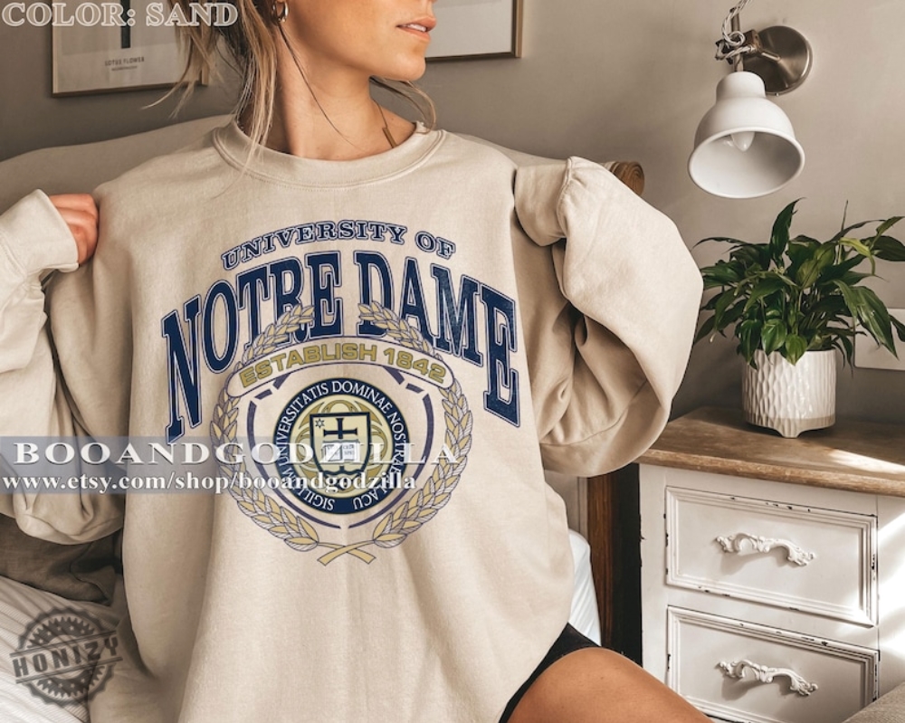 Retro Style University Of Notre Dame 1842 Sweatshirt University Of Notre Dame 1842 Tshirt Usa University Shirt