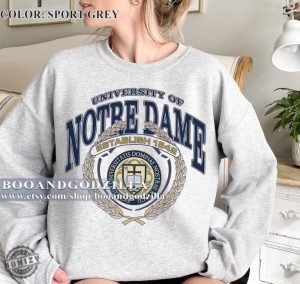 Retro Style University Of Notre Dame 1842 Sweatshirt University Of Notre Dame 1842 Tshirt Usa University Shirt honizy 5