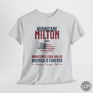 Hurricane Milton Shirt Personalized Milton Storm Tee 2024 Hurricanes Come And Go America Is Forever Sweatshirt Custom With Power Lineman honizy 2