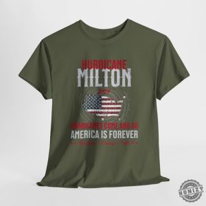 Hurricane Milton Shirt Personalized Milton Storm Tee 2024 Hurricanes Come And Go America Is Forever Sweatshirt Custom With Power Lineman honizy 7