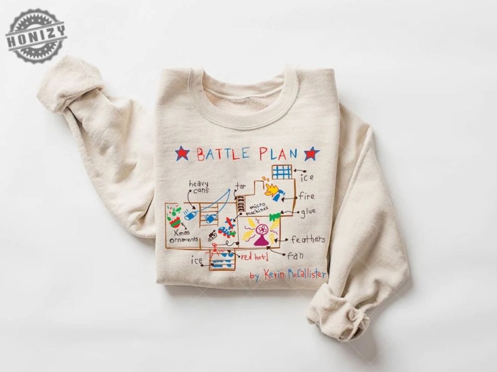 Funny Battle Plan Map Shirt Home Alone Sweatshirt 90S Christmas Movie Hoodie Funny Christmas Sweatshirt Christmas Kids Gift