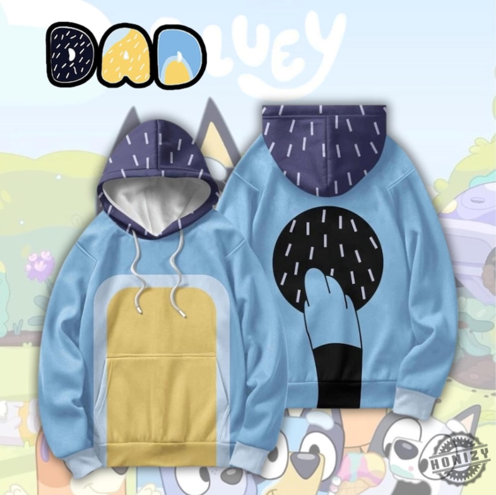 Dad Blue Cosplay Hoodie Father Blue Dog Family 3D Shirt Family Costume 3D Sweatshirt Blue Dad Cosplay Tshirt Dad Blue Shirt