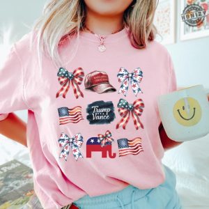 Trump Vance 2024 Coquette Bow Shirt Patriotic Hoodie America Coquette Tshirt Trump Election Sweatshirt Republican Gift honizy 3