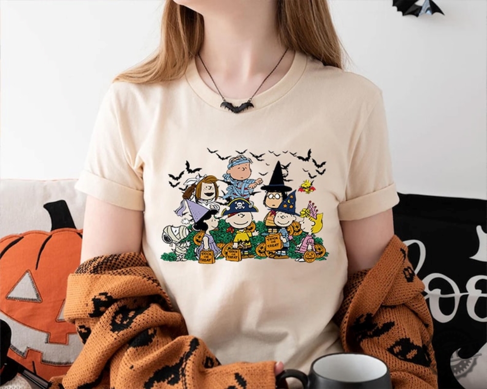 Spooky Halloween Movie Characters Shirt Halloween Gift Snoopy Fall Tshirt Halloween Peanuts Characters Sweatshirt Trick Or Treat Kids Tees