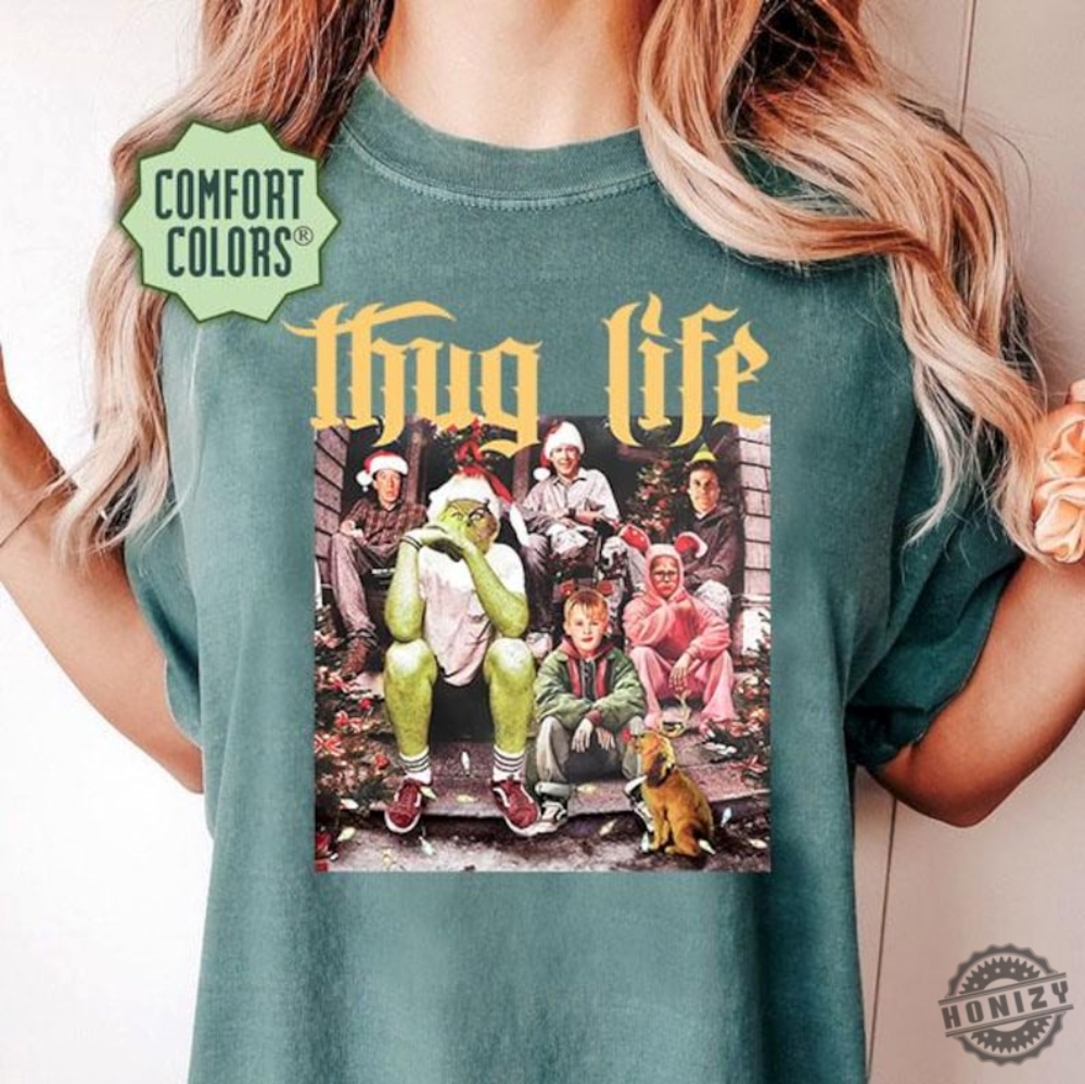 Thug Life Grinchy Shirt Thug Life Christmas Hoodie Thug Life Movie Stars Retro Tshirt Christmas Gift Grinchmas Season Christmas Friends Shirt