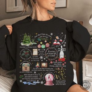 Christmas Song Collection Shirt Swift Lyrics Crewneck Sweatshirt Cozy Swiftie Winter Tshirt Swift Inspired Hoodie Christmas Holiday Shirt honizy 2