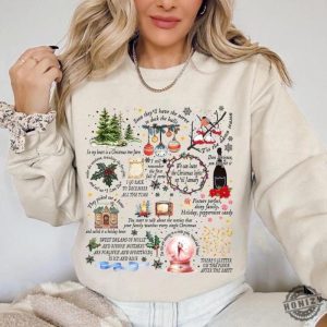 Christmas Song Collection Shirt Swift Lyrics Crewneck Sweatshirt Cozy Swiftie Winter Tshirt Swift Inspired Hoodie Christmas Holiday Shirt honizy 3