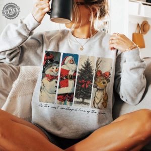 Its The Most Wonderful Time Of The Year Shirt Santa Claus Tshirt Vintage Christmas Hoodie Christmas Coquette Bow Sweatshirt Reindeer Snowman Shirt honizy 3