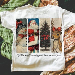 Its The Most Wonderful Time Of The Year Shirt Santa Claus Tshirt Vintage Christmas Hoodie Christmas Coquette Bow Sweatshirt Reindeer Snowman Shirt honizy 8