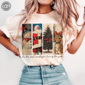 Its The Most Wonderful Time Of The Year Shirt Santa Claus Tshirt Vintage Christmas Hoodie Christmas Coquette Bow Sweatshirt Reindeer Snowman Shirt honizy 9