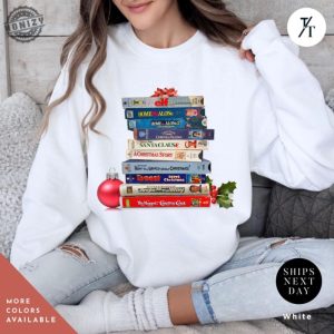 Vintage Christmas Vhs Shirt Christmas Holiday Hoodie Vhs Movies Sweater Gift For Her Retro Xmas Video Cassette Tapes Tee honizy 2