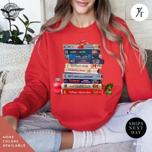 Vintage Christmas Vhs Shirt Christmas Holiday Hoodie Vhs Movies Sweater Gift For Her Retro Xmas Video Cassette Tapes Tee honizy 7