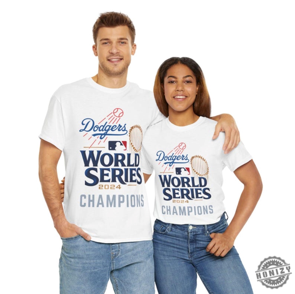 Dodgers World Series 2024 Champions Unisex Shirt Los Angeles Baseball Graphic Tshirt Mlb Fan Hoodie Sports Team Sweatshirt Cotton Apparel