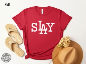 La Dodgers Shirt Slay Dodgers Tshirt Dodger Blue Dodgers Fan Gift Dodgers Baseball Hoodie Los Angeles Baseball Sweatshirt Baseball Fan Game Day Shirt honizy 4