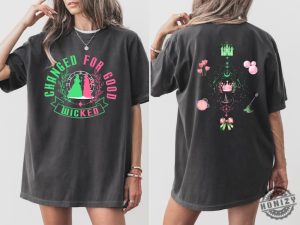 Wicked Change For Good Glitter Sweatshirt Defy Gravity Broomstick Magic Wand Tshirt Wizard Of Oz Movie Hoodie Witch Pink And Green Shirt honizy 2