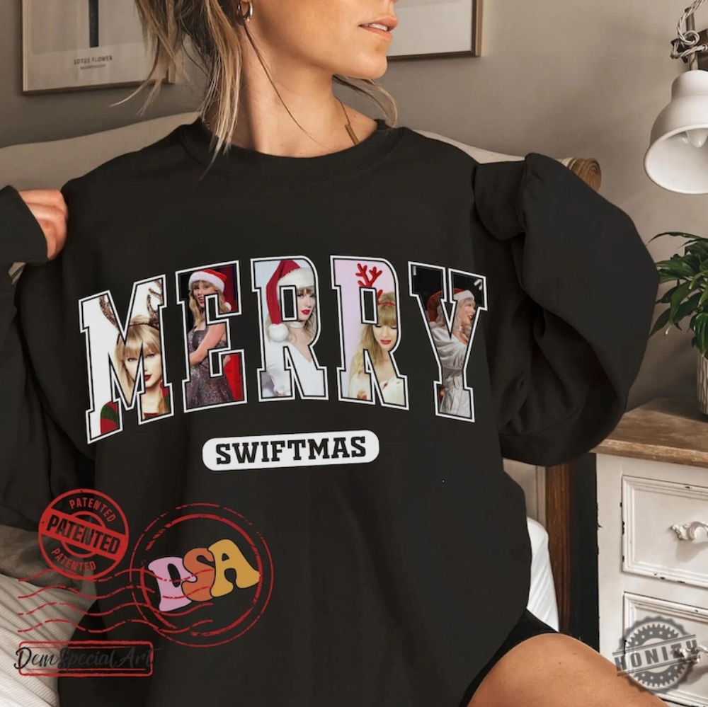 Merry Swiftmas Merry Christmas Shirt Christmas Sweatshirt Funny Christmas Tshirt honizy 1