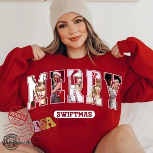 Merry Swiftmas Merry Christmas Funny Christmas 2 Sides Tshirt honizy 2