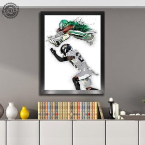 Saquon Barkley Reverse Hurdle Poster Philadelphia Eagles Gallery Canvas Wrap Man Cave Kids Room Game Room Bar honizy 2