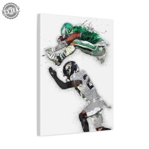 Saquon Barkley Reverse Hurdle Poster Philadelphia Eagles Gallery Canvas Wrap Man Cave Kids Room Game Room Bar honizy 4