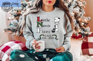 The Little Neros Pizza Christmas Shirt Funny Christmas Sweatshirt Home Alone Inspired Xmas Tee Holiday Movie Hoodie Retro Christmas Gift honizy 2