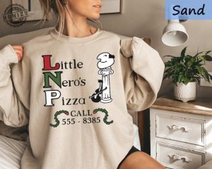 The Little Neros Pizza Christmas Shirt Funny Christmas Sweatshirt Home Alone Inspired Xmas Tee Holiday Movie Hoodie Retro Christmas Gift honizy 3