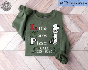 The Little Neros Pizza Christmas Shirt Funny Christmas Sweatshirt Home Alone Inspired Xmas Tee Holiday Movie Hoodie Retro Christmas Gift honizy 4