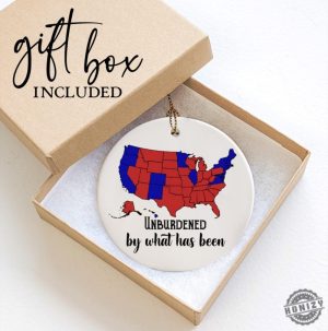 2024 Election Map Ceramic Ornament Unburdened By What Has Been Humorous Trump Celebration Keepsake 3 Round With Gift Box honizy 2