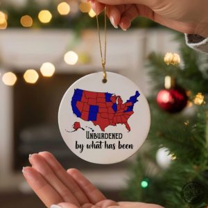 2024 Election Map Ceramic Ornament Unburdened By What Has Been Humorous Trump Celebration Keepsake 3 Round With Gift Box honizy 3