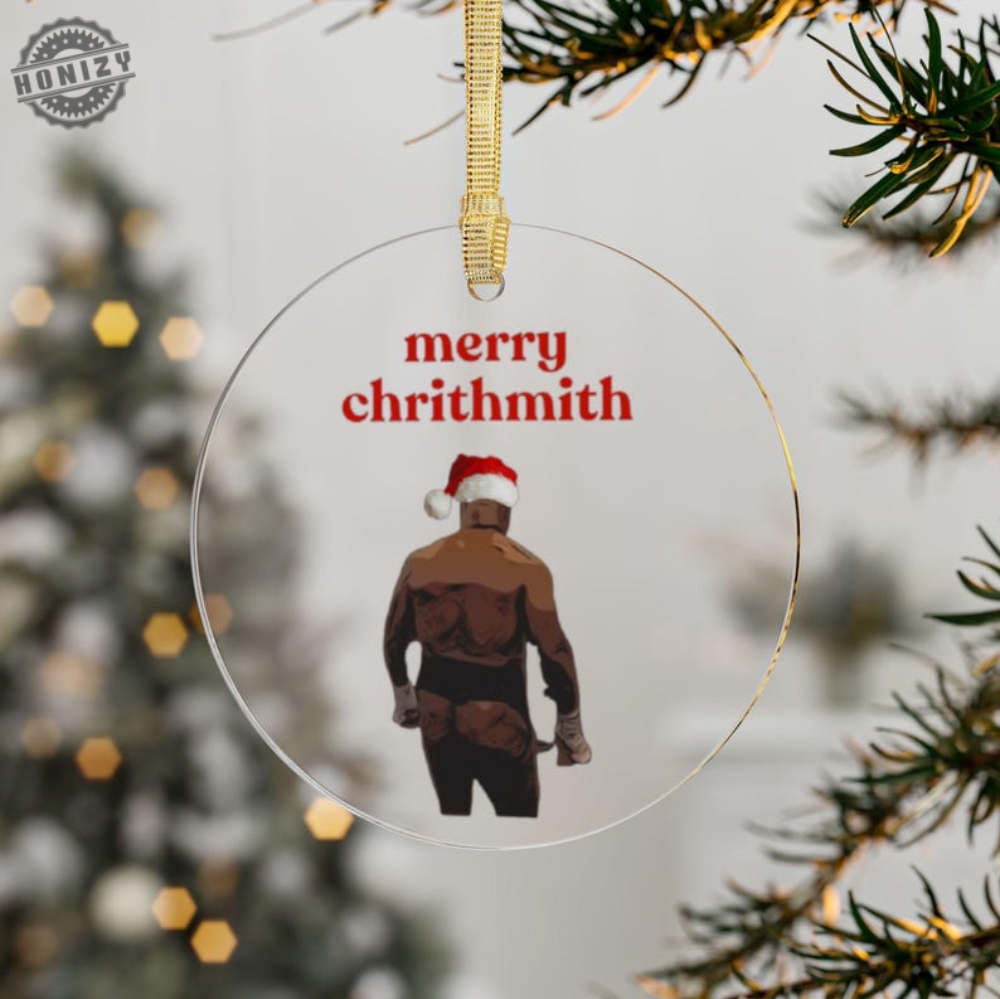 Acrylic Ornament Mike Tyson Butt Funny Christmas Tree Decoration Holiday Gift Unique Xmas Decor Boxing Fan Present Mma Fighter Ornament