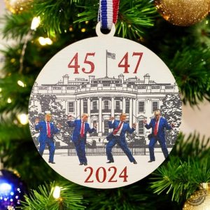 Trump 45 47 Ornament 2024 Election Ornament Republican Ornament Conservative Gift Trump Ornament Trump Happy Dance honizy 4