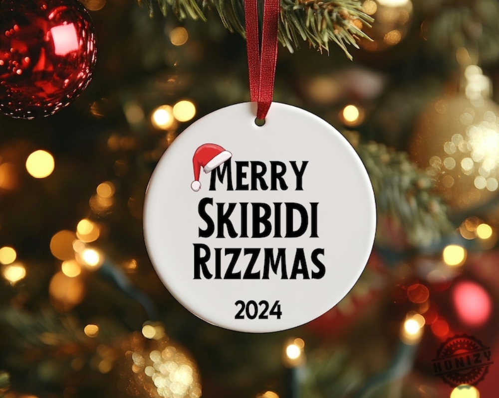 Merry Skibidi Rizzmas Christmas Ornament Skibidi Meme  Gen Z Teenager Xmas Gift  2024 Funny Christmas Ornament   White Elephant Gift