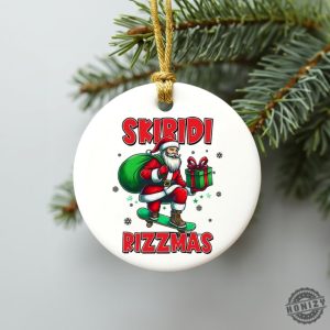 Merry Skibidi Rizz Christmas Ornament Skibidi Meme Gen Z Ornament Skater Santa Holiday Ornament Teenager Xmas Gift Funny Boy Gift honizy 4