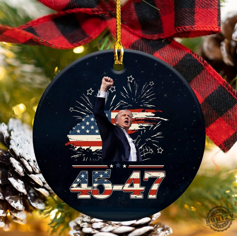 Trump 4547 President Ceramic Ornament Trump Vance 2024 Ornament Christmas Republican Ornament Trump 47 President Christmas Tree Decor