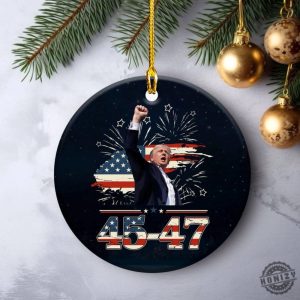 Trump 4547 President Ceramic Ornament Trump Vance 2024 Ornament Christmas Republican Ornament Trump 47 President Christmas Tree Decor honizy 2