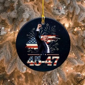 Trump 4547 President Ceramic Ornament Trump Vance 2024 Ornament Christmas Republican Ornament Trump 47 President Christmas Tree Decor honizy 4