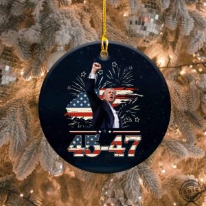 Trump 4547 President Ceramic Ornament Trump Vance 2024 Ornament Christmas Republican Ornament Trump 47 President Christmas Tree Decor honizy 5