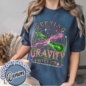 Wicked Defying Gravity Shirt Pink Goes Good With Green Tshirt Wicked The Musical Hoodie Broomstick Magic Wand Sweatshirt Movie Fan Shirt honizy 4