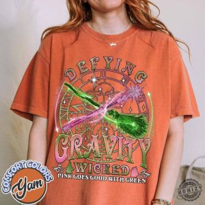 Wicked Defying Gravity Shirt Pink Goes Good With Green Tshirt Wicked The Musical Hoodie Broomstick Magic Wand Sweatshirt Movie Fan Shirt honizy 6