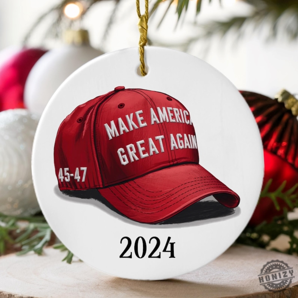 Donald Trump Maga Hat Ceramic Ornament  4547 Trump Commemorative Christmas Keepsake  Round 3 Holiday Decoration