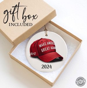 Donald Trump Maga Hat Ceramic Ornament 4547 Trump Commemorative Christmas Keepsake Round 3 Holiday Decoration honizy 2